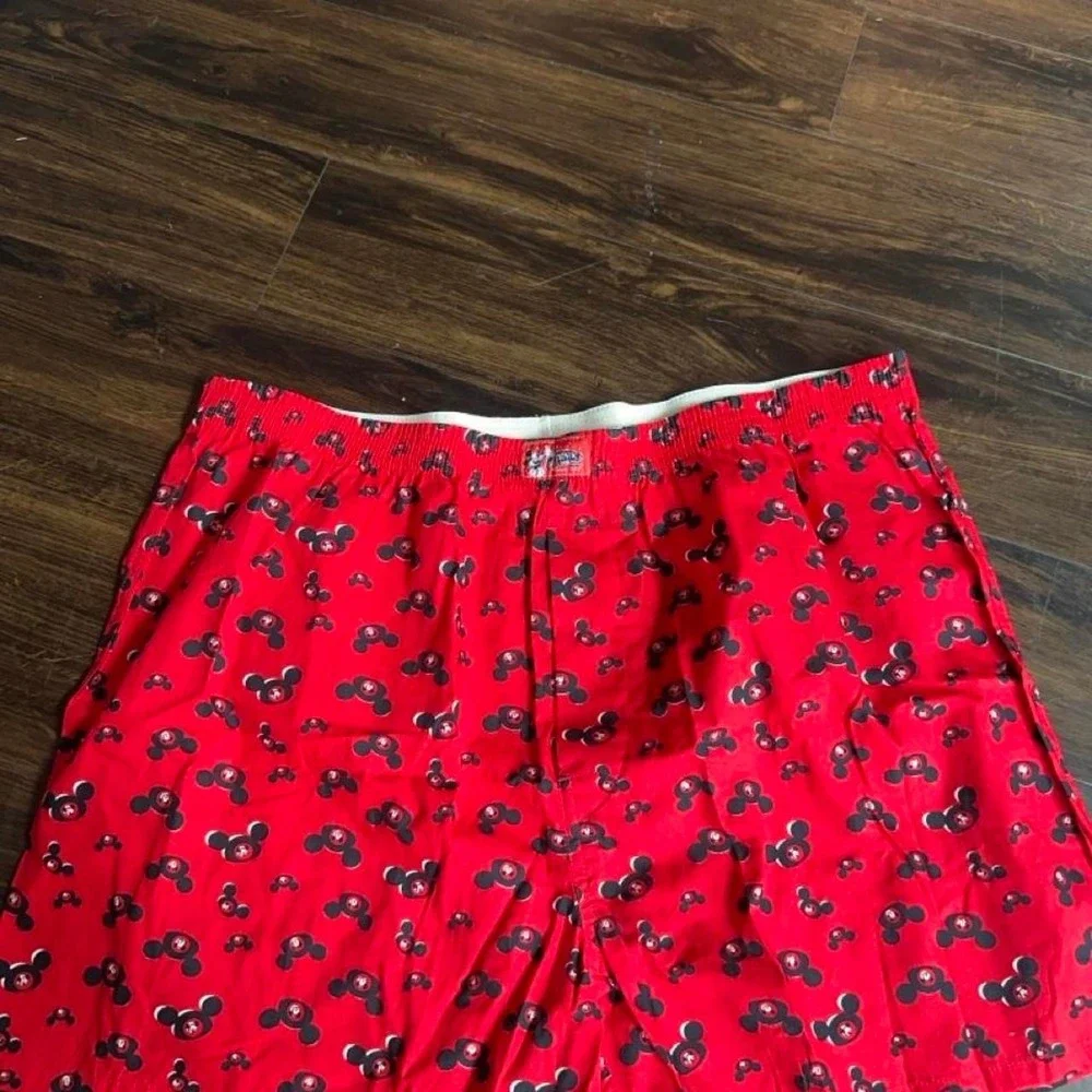 Authentic Disney Parks Boxer Shorts Red with all over Mickey Ears.